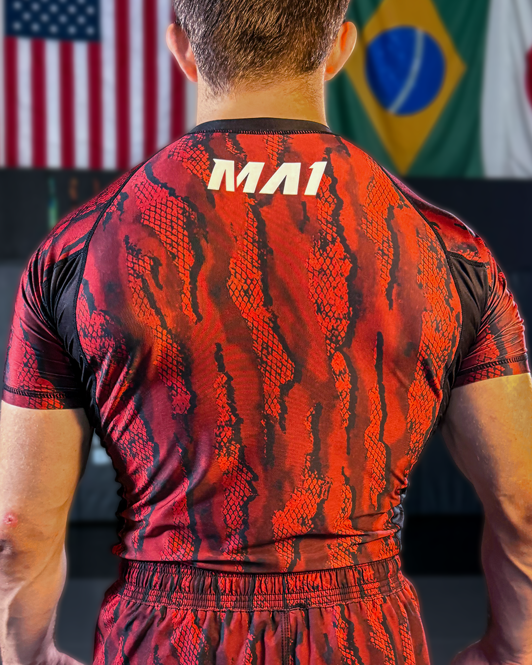 BSF x MA1 Snakeskin Signature Rash Guard — Short Sleeve