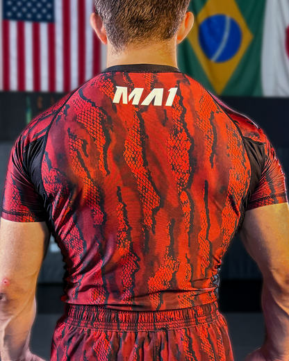 BSF x MA1 Snakeskin Signature Rash Guard — Short Sleeve