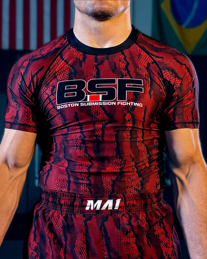 BSF x MA1 Snakeskin Signature Rash Guard — Short Sleeve